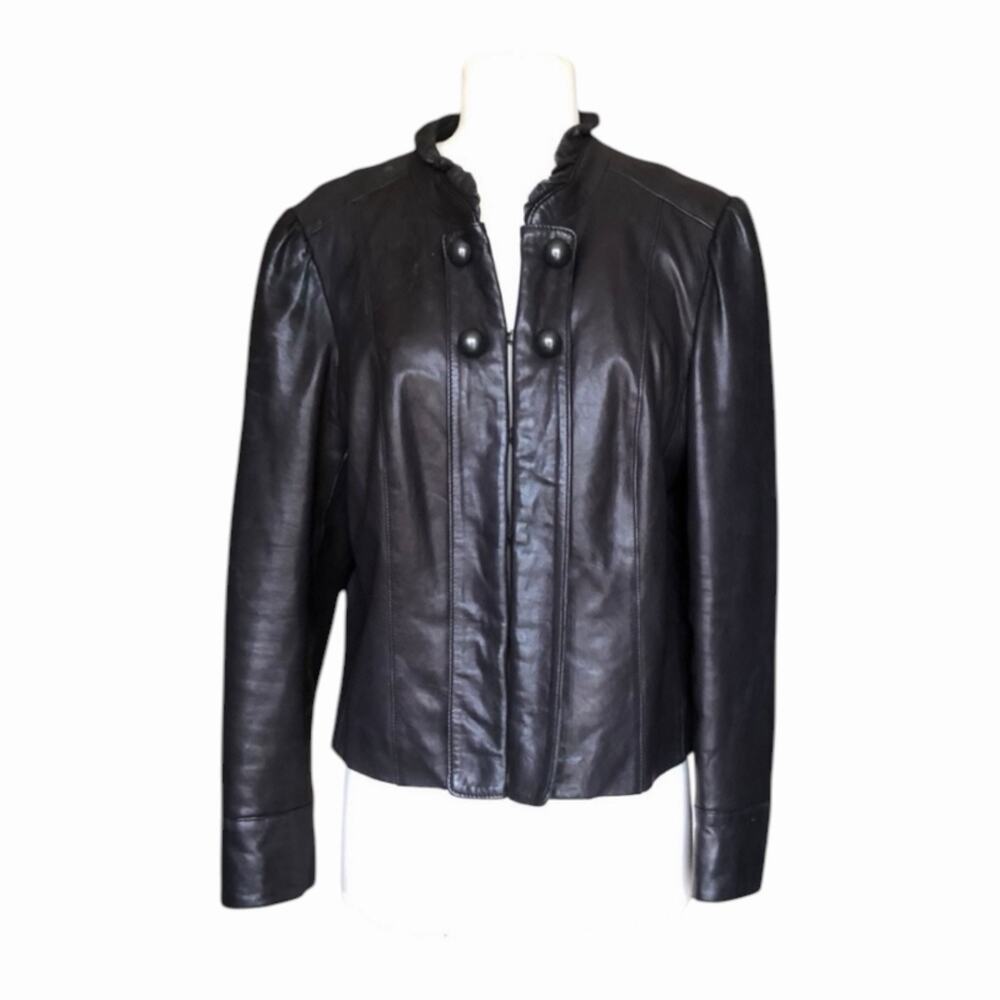 Classiques Entier Black Leather Jacket Womens LG Vintage Nordstrom Minimal Chic